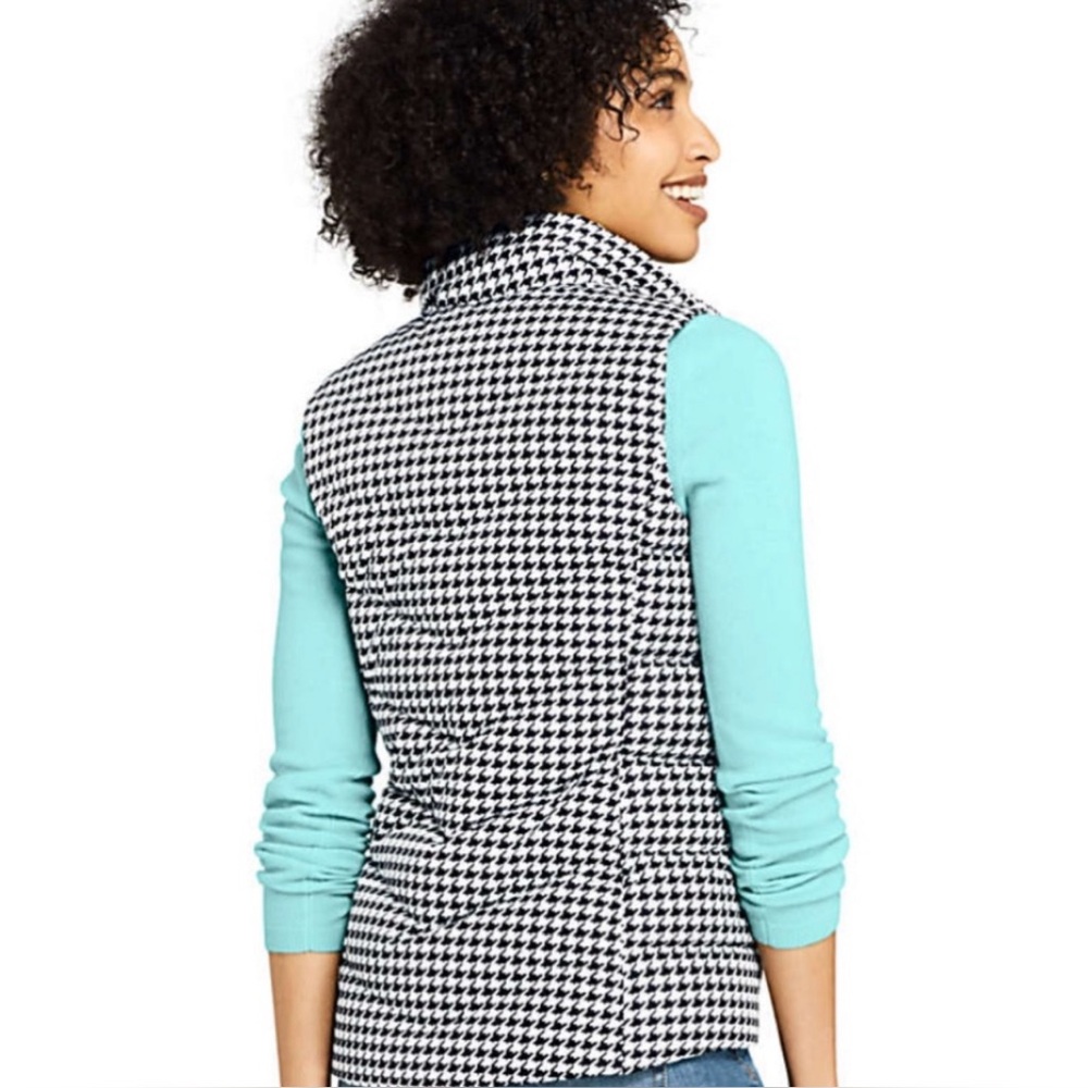 NWT Lands End quilted houndstooth puffer vest. Sz Medium - Picture 5 of 12